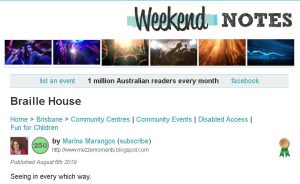 Weekend Notes screenshot from their website