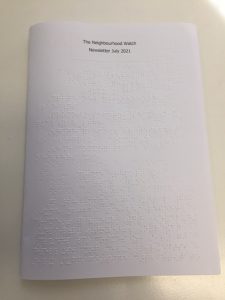 Picture of Neighbourhood Watch Newsletter in Braille